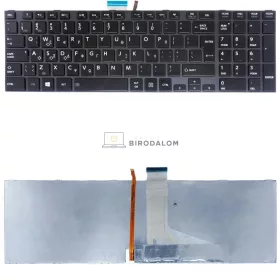   Toshiba Satellite C850, C855, C870, C875, L850, L855, L870, L875, B554/K gyári billentyűzet (GR kiosztás, háttérvilágítással, ezüst keret)