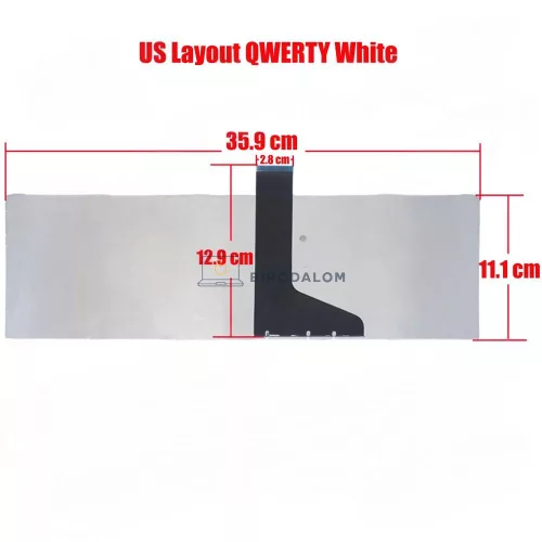 Toshiba Satellite C850, C850D, C855, C855D, C870, C875, L850, L855, L870, L875 gyári billentyűzet (US kiosztás, fehér)