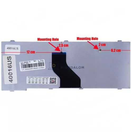 Toshiba NB200, NB250, NB255, NB300, NB500, NB550D, Portege T110 gyári billentyűzet, fekete (US kiosztás)
