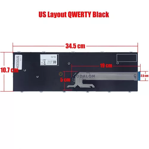 Dell Inspiron 15 3541, 3542, 3543, 3552, 3558, 3568, 5542, 5545, 5547, 5558, 5559, 5748 gyári billentyűzet (US kiosztás)