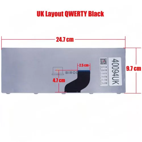 Acer Aspire One 532H, 521, 522, 533, D255, D260, D270 gyári billentyűzet (UK kiosztás, fekete)