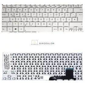   Asus VivoBook S200, S200E, S201, X200, X201, X202, F201, F202, E200 gyári billentyűzet (DE kiosztás, fehér, keret nélkül)