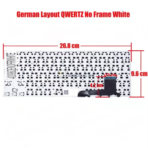 Asus VivoBook S200, S200E, S201, X200, X201, X202, F201, F202, E200 gyári billentyűzet (DE kiosztás, fehér, keret nélkül)