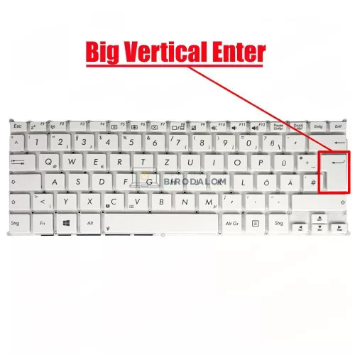 Asus VivoBook S200, S200E, S201, X200, X201, X202, F201, F202, E200 gyári billentyűzet (DE kiosztás, fehér, keret nélkül)