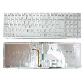   Sony VAIO SVE15, SVE17, SVE-15, SVE-17, E15, E17 gyári billentyűzet (UK kiosztás, fehér háttérvilágítással)