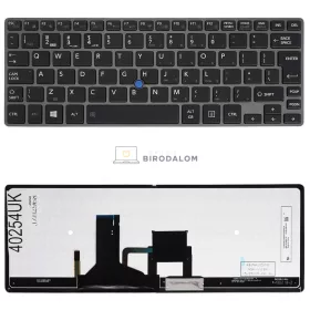   Toshiba Portege Z30, Z30-A, Z30T, Z30T-A gyári billentyűzet (UK kiosztás, fekete, szürke kerettel)