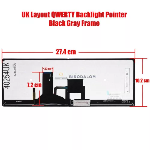 Toshiba Portege Z30, Z30-A, Z30T, Z30T-A gyári billentyűzet (UK kiosztás, fekete, szürke kerettel)
