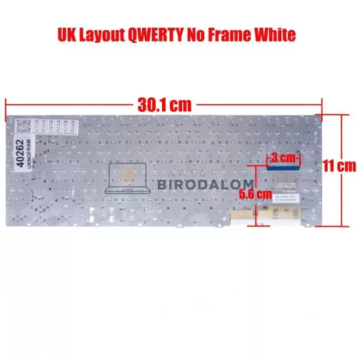Samsung NP450R5E, NP350R5E, NP370R4E, NP450R4V, NP470R4E, NP530 gyári billentyűzet (UK kiosztás, feh