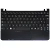 Samsung NP-N110, NP-NC110, NP-NC210, NP-N130, NP-N140 gyári billentyűzet palmresttel (UK kiosztás, fekete)