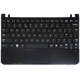   Samsung NP-N110, NP-NC110, NP-NC210, NP-N130, NP-N140 gyári billentyűzet palmresttel (UK kiosztás, fekete)