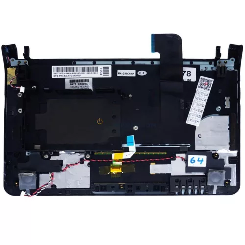 Samsung NP-N110, NP-NC110, NP-NC210, NP-N130, NP-N140 gyári billentyűzet palmresttel (UK kiosztás, fekete)