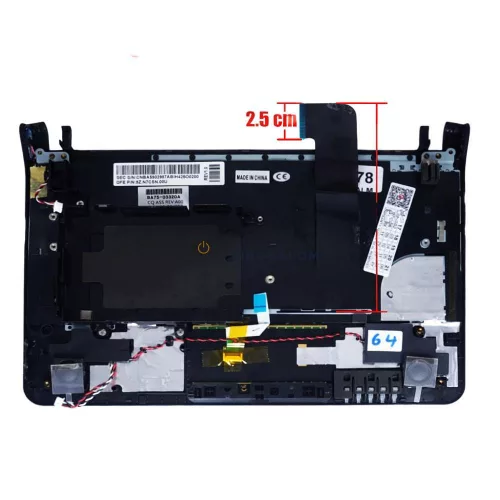 Samsung NP-N110, NP-NC110, NP-NC210, NP-N130, NP-N140 gyári billentyűzet palmresttel (UK kiosztás, fekete)