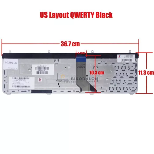 HP Pavilion DV7-2000, DV7-2100, DV7-3000, DV7T-2000 gyári billentyűzet, háttérvilágítással, fekete (US kiosztás)