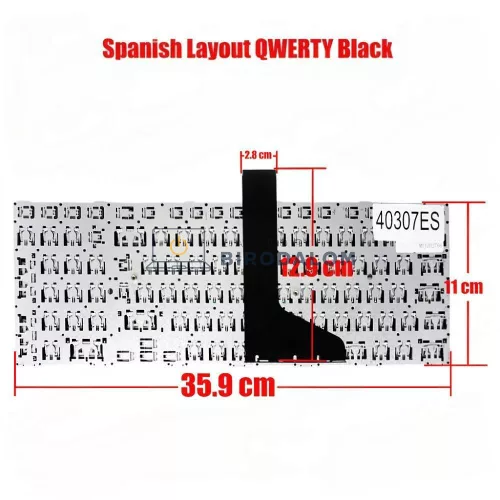 Toshiba Satellite L50-A, L50D-A, L55-A, L70-A, S50-A gyári billentyűzet (ES – spanyol kiosztás), fek