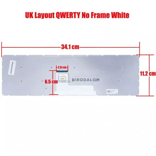 Toshiba Satellite L50-B, L50-C, L50D-B, C55-C, L55-C gyári billentyűzet (UK kiosztás, fehér)