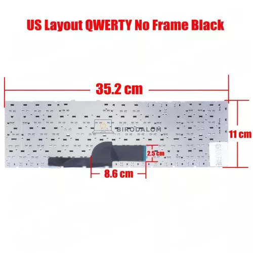 Samsung NP270E5E, NP300E5E, NP350E5C, NP355V5C, NP365E5C, NP550P5C gyári billentyűzet, fekete (US kiosztás, keret nélkül)