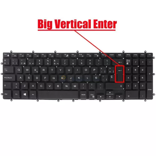 Dell G3 3500, G3 3590, G5 5500, G5 5505, G5 5587 gyári billentyűzet (ES kiosztás, háttérvilágítással, fekete)