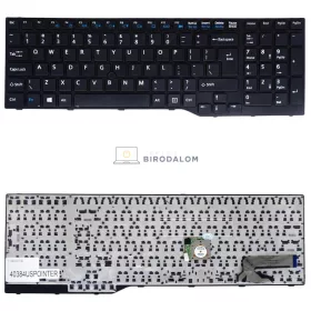   Fujitsu E554, E556, E557, E753, E754, E756 gyári billentyűzet pointerrel (US kiosztás), fekete