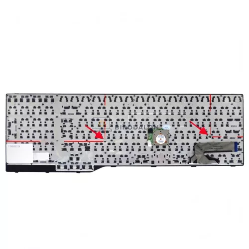 Fujitsu E554, E556, E557, E753, E754, E756 gyári billentyűzet pointerrel (US kiosztás), ezüst kerettel