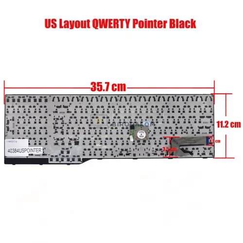 Fujitsu E554, E556, E557, E753, E754, E756 gyári billentyűzet pointerrel (US kiosztás), fekete
