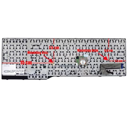 Fujitsu E554, E556, E557, E753, E754, E756 gyári billentyűzet pointerrel (US kiosztás), fekete