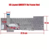 Asus ROG G751, G751J, G751JL, G751JM, G751JT, G751JY gyári billentyűzet (US kiosztás, keret nélkül, piros háttérvilágítás)