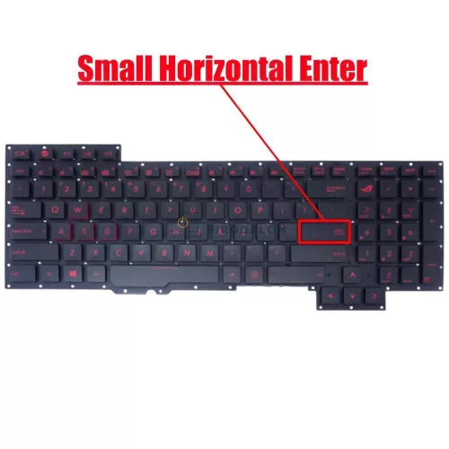Asus ROG G751, G751J, G751JL, G751JM, G751JT, G751JY gyári billentyűzet (US kiosztás, keret nélkül, piros háttérvilágítás)