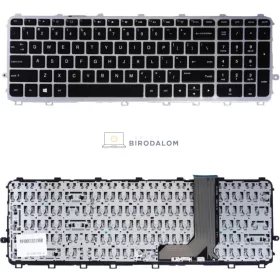   HP Envy 15-J, 15T-J, 15Z-J, 17-J, 17T-J, 17Z-J gyári billentyűzet (US kiosztás, ezüst kerettel)