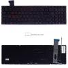 Asus G551, N551, G771, GL552, GL742, GL752, R555, N751 gyári billentyűzet (GR kiosztás, piros háttérvilágítással, keret nélkül)