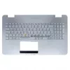 Asus G771, N551JX, G552V, GL752VW gyári palmrest billentyűzettel (GR kiosztás, ezüst, háttérvilágítá