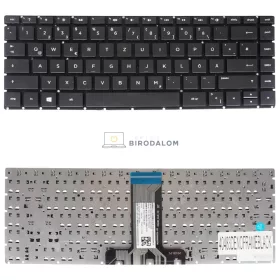   HP Pavilion 14-BS, 14-BS000, 14T-BA, 14M-BA, 240 G6, 14-BK, 14-BF, 14-BW gyári billentyűzet (DE kiosztás, fekete, keret nélkül)