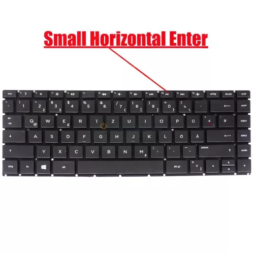 HP Pavilion 14-BS, 14-BS000, 14T-BA, 14M-BA, 240 G6, 14-BK, 14-BF, 14-BW gyári billentyűzet (DE kiosztás, fekete, keret nélkül)