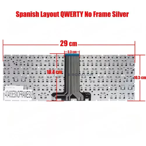 HP Pavilion 14-BS, 14-BS000, 14T-BA, 14M-BA, 14-CB, 14-BK, 14-BW, 240 G6 gyári billentyűzet (ES kiosztás, ezüst)