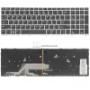 HP ProBook 450 G5, ProBook 455 G5, ProBook 470 G5 gyári billentyűzet (US kiosztás, háttérvilágítással, ezüst)