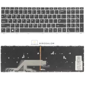   HP ProBook 450 G5, ProBook 455 G5, ProBook 470 G5 gyári billentyűzet (US kiosztás, háttérvilágítással, ezüst)