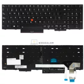   Lenovo ThinkPad E580, E585, E590, L580, L590, P52 gyári billentyűzet (ES kiosztás, háttérvilágítással, Pointer)