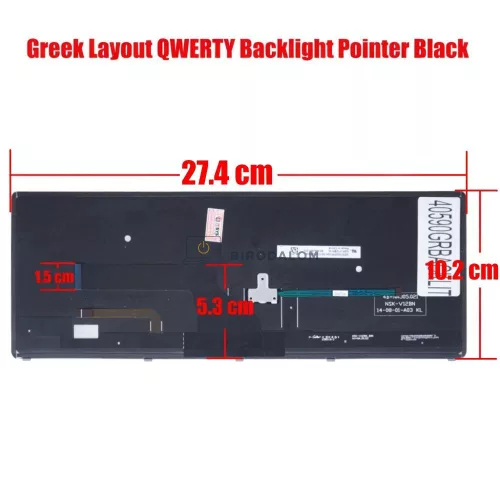 Toshiba Portege Z20T-B, Z20T-B2110, Z20T-B2111, Z20T-B2112 gyári billentyűzet (GR kiosztás, háttérvilágítással)