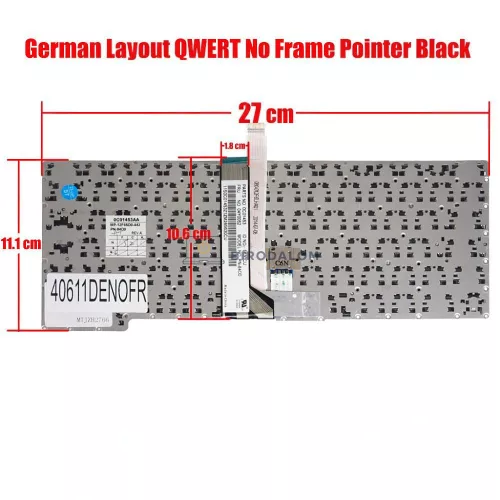 Lenovo ThinkPad X1 Helix, ThinkPad Helix 3697CTO, 3701CTO gyári billentyűzet (DE kiosztás, Pointer, keret nélkül)