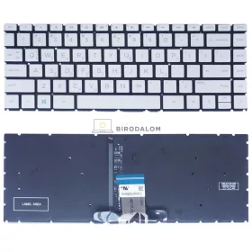   HP Pavilion x360 14-CD, 14-CF, 14-CE, 14-CM, 14-CK, 14-DK, 14-DQ, 240 G7 gyári billentyűzet (GR kiosztás, ezüst, háttérvilágítással)
