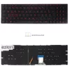 Asus ROG Strix GL502, GL702, GL702VI, GL702ZC gyári billentyűzet (DE kiosztás, háttérvilágítással, piros billentyűkkel)
