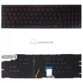   Asus ROG Strix GL502, GL702, GL702VI, GL702ZC gyári billentyűzet (DE kiosztás, háttérvilágítással, piros billentyűkkel)