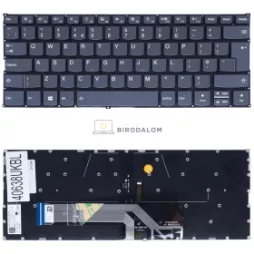   Lenovo IdeaPad S530-13IWL, S530-13IML, Yoga 530-14ARR gyári billentyűzet (UK kiosztás, háttérvilágítással, szürke)