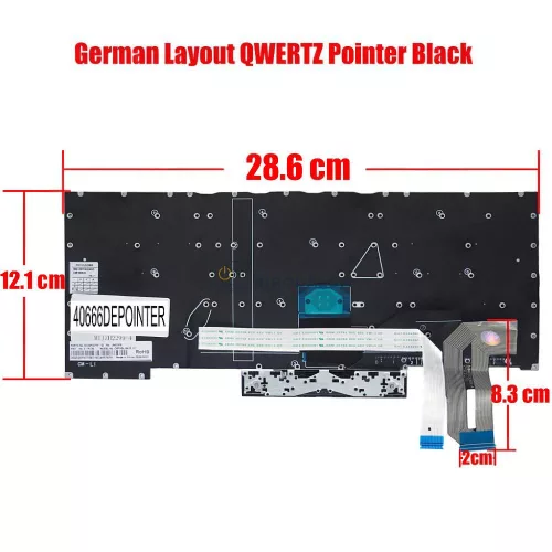 Lenovo ThinkPad E480, E485, E490, T490, L480, R480 gyári billentyűzet (DE kiosztás, Pointer)