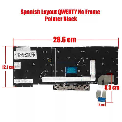 Lenovo ThinkPad T14s Gen 1, T490s, T495s, E480, E490, T490, L480, R480 gyári billentyűzet (ES kiosztás)