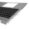HP EliteBook 850 G7, 850 G8, 855 G7, 855 G8, 845 G7 gyári billentyűzet palmresttel (US, háttérvilágítással, pointeres, ezüst)
