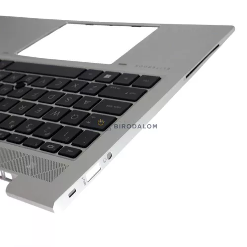 HP EliteBook 850 G7, 850 G8, 855 G7, 855 G8, 845 G7 gyári billentyűzet palmresttel (US, háttérvilágítással, pointeres, ezüst)