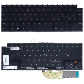  Dell XPS 15 9500, 9510, 9520, XPS 17 9700, 9710, 9720, Precision 9500 gyári billentyűzet (UK kiosztás, háttérvilágítással, fekete, keret nélkül)