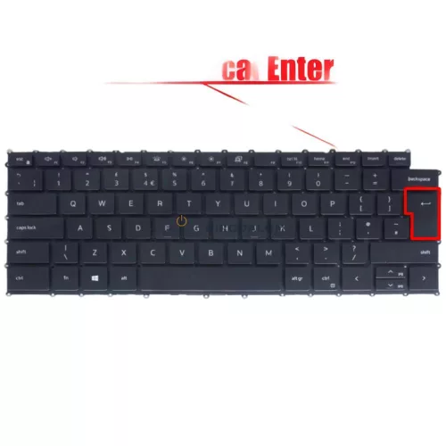 Dell XPS 15 9500, 9510, 9520, XPS 17 9700, 9710, 9720, Precision 9500 gyári billentyűzet (UK kiosztás, háttérvilágítással, fekete, keret nélkül)