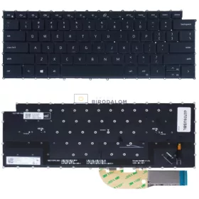   Dell XPS 15 9500, 9510, 9520, XPS 17 9700, 9710, 9720, Precision 5550, 5560, 5750, 5760 gyári billentyűzet (US kiosztás, háttérvilágítással, fekete, keret nélkül)