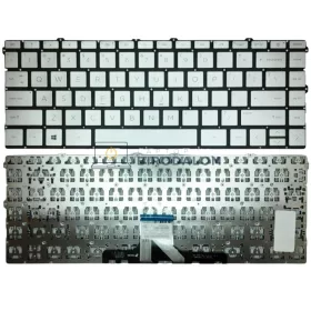   HP Pavilion X360 14-DW, 14-DV gyári billentyűzet (US kiosztás, ezüst)